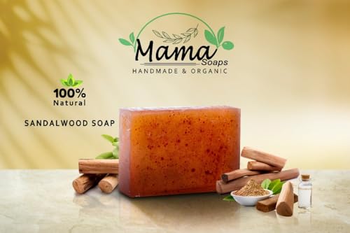 Image of Luxury Soap - Handmade Organic Ayurvedic Bath Bar with Pure Essential Oils for Glowing Skin | Sulfate-Free | For Men & Women (Pack of 3) (3, Sandalwood)