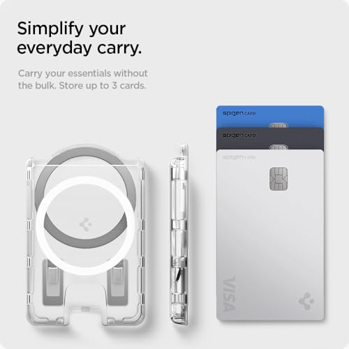 Image of Spigen Ultra Hybrid (MagFit+) Magnetic Card Holder up to 3 Cards, Designed for Galaxy S26 /S25 Series Magnetic Case Only and iPhone 17 /16 /15 /14 /13 /12 Models - Crystal Clear