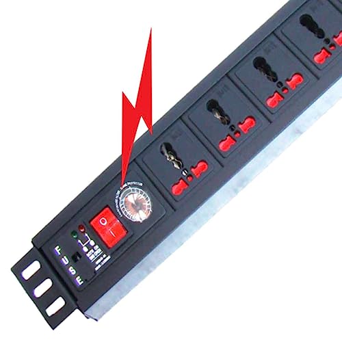 Image of MX Universal Socket Extension Board with Child Safety Shutter, Power Strip, Wall /Desk Mount, Heavy Duty Alumminium Extrusion Body (7-Outlet Universal Spike Protector PDU, 3 MTR)