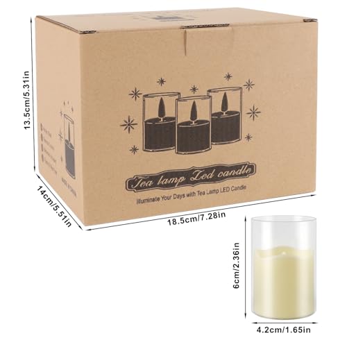 Image of 24-Pack 1.65 inchx2.36 inch Flameless Small LED Tea Lamp Candles - 3D Realistic Flame,Ivory Flickering Warm Light Battery-Powered with Remote Control and Timer for Home, Weddings & Parties.