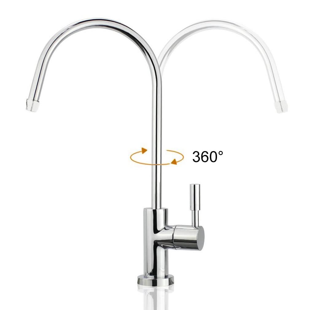 smardy Rubinetto per Osmosi Inversa in Ottone Cromato – Miscelatore 360° Girevole per Impianti Osmosi e Filtri Acqua – Adattatori 1/4" e 3/8" Inclusi