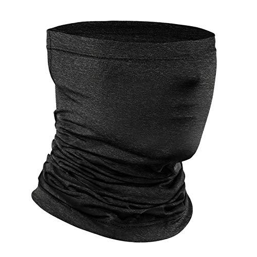 Neck Gaiter Mask for Men Women - Black Sun UV Dust Protection Breathable Face Mask for Wind Bandana Balaclava, Fishing Scarf Mask for Cycling Running Hiking