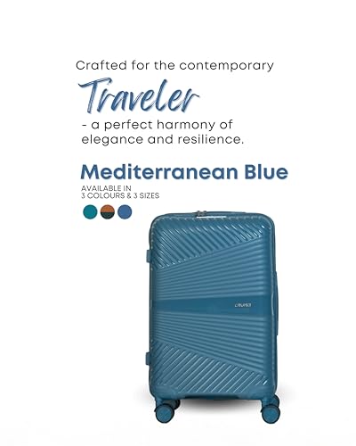 Image of CRUISE Mediterranean 20 Inch Travel Trolley Bags (Small) | Hard Shell Expandable Suitcases with 8 Spinner Wheels | Cabin and Check-in Lightweight Luggage Bag | TSA Lock | Adjustable Handle (Set of 1)