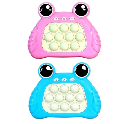 Pop It Eletrônico Mini Game com 4 Tipos de Jogos Joguinho Anti Stress Infantil Sapo - Rosa