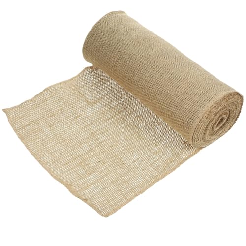 Chemin de table en toile jute et coton lin rustique pour décoration de table de fête 1000x30cm