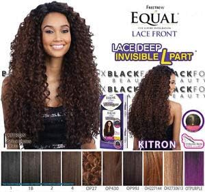FreeTress Equal Lace Deep Invisible "L" Part Lace Front Wig - KITRON (1B Off Black)