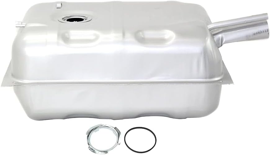 For CJ5 73-76 / CJ6 73-75 FUEL TANK, 4 - Pc Kit, Steel, Silver, 15 Gal. / 57 Liters, 25-1/4 X 18-1/4 X 10-7/8 In, W/O Seals, With Fuel Tank Strap