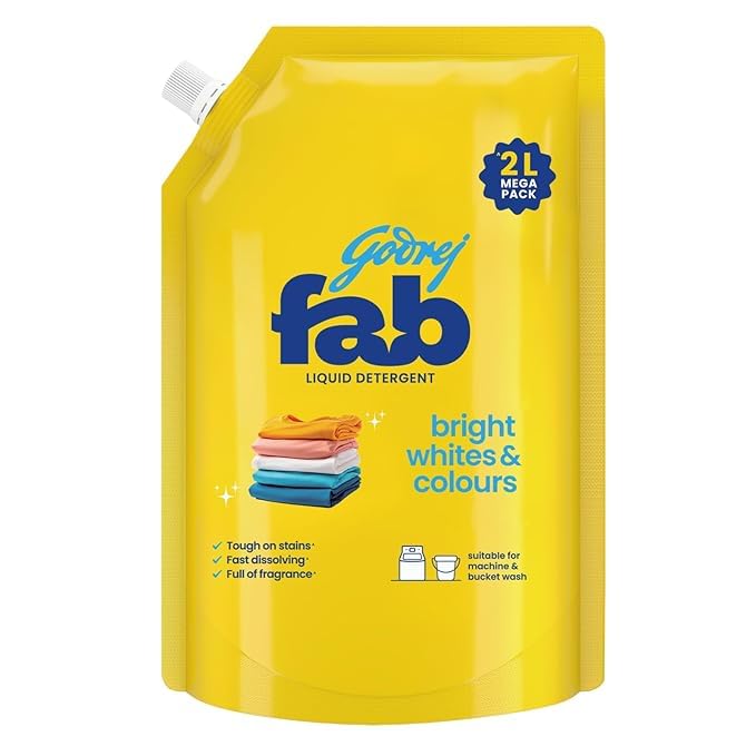 Godrj Fab Liquid Detergent, Bright Whites & Colours, Mega Pack, 4L (Each 2L) (B0DDT7GC66) Amazon Price History, Amazon Price Tracker