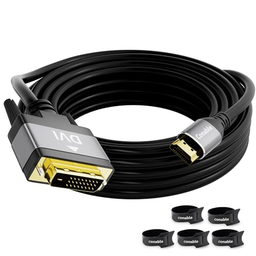 HDMI to DVI Cable 15FT, Bi-Directional DVI to HDMI Male to Male Cord, HDMI A to DVI-D Adapter, Gold-plated Connectors, Aluminum Shells, 1080P, for Computer, Monitor, Projector, Raspberry Pi, Xbox, PS3