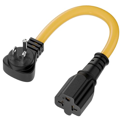 [4-in-1] 15 Amp Household AC Plug to 20 Amp T Blade Adapter Cable,Nema5-15P to 5-15R,5-20R,6-15R,6-20R, 4 in 1 AC Adapter,