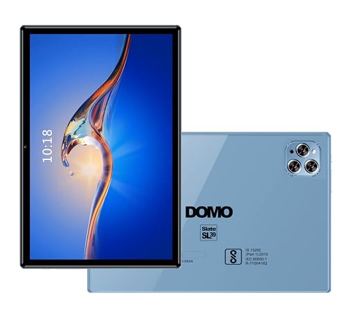 Image of DOMO Slate SL39 10.1-Inch 4G Tablet PC, 4GB RAM + 32GB inbuilt Storage,1TB Expandable, Dual SIM Slot, Octa Core CPU, GPS, Bluetooth (Blue)