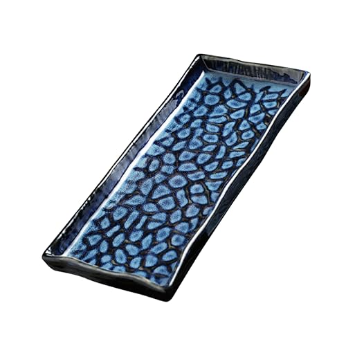 Plato rectangular de cerámica para sushi y frutas miniatura 1