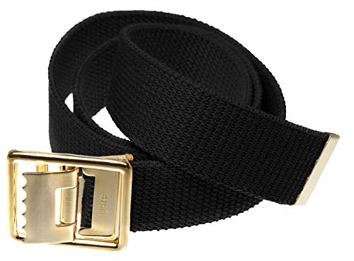 Jackster USMC Military Web Belt – Open Face with 24K Gold Plated Solid Brass Buckle – Adjustable 54" – Made in USA-Multi Pack2