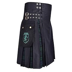 Black Cotton & Black Watch Tartan