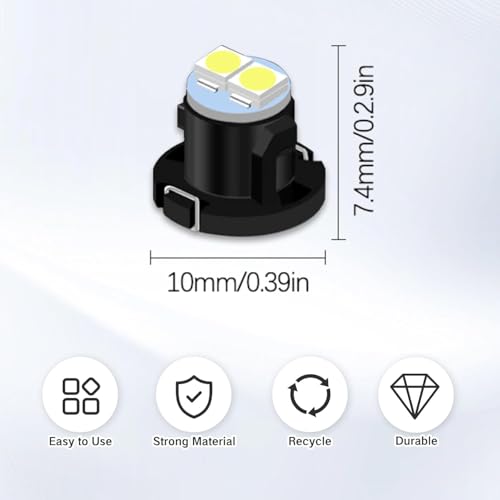 NIIIYTYB 20 PCS T4 Led Bulb Blanco para Panel miniatura 2