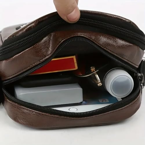 Image of Vegan Leather Messenger Bag Shoulder Bag | Sling Cross Body Travel Bag