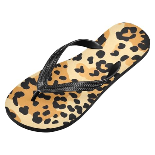 Brown Leopard Men's & Women's Classical Beach Rubber Sandal Flip Flop Comfortable Slipper 214B2875