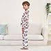 Bolaz Red Roses and Fashion Plastic Skull Loose Pajama Set, Long Sleeve Sleepwear Nightwear for 3-11 Y