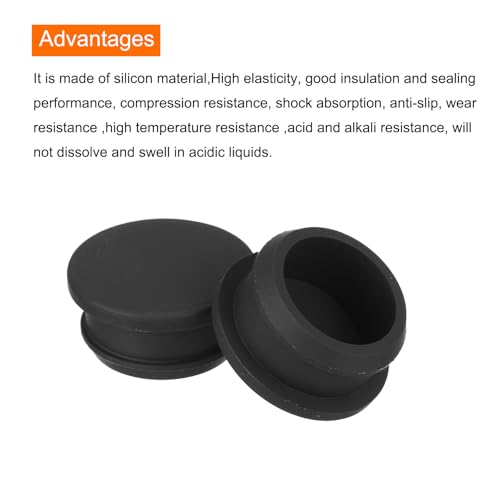 Image of MECCANIXITY Silicone Snap in Locking Hole Plugs,Rubber Panel Seal Cover Flush Type Panel Round for Kitchen Rubber Bulkheads Waterproof Sealing Plugs 26mm /1.02 Inch Diameter Black,Pack of 4
