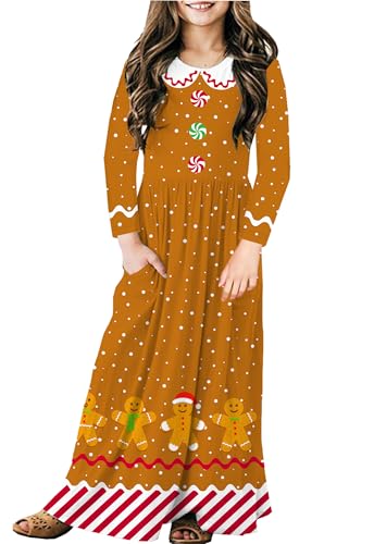 Image of Deerose Girls Maxi Dress Short Sleeve Casual Long Dresses with Pockets 5-14 Years