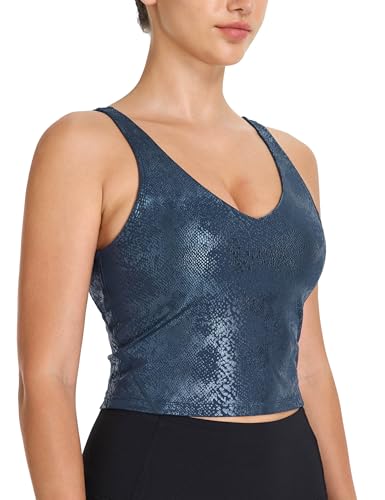 Image of THE GYM PEOPLE Womens' Sports Bra Longline Wirefree Padded with Medium Support