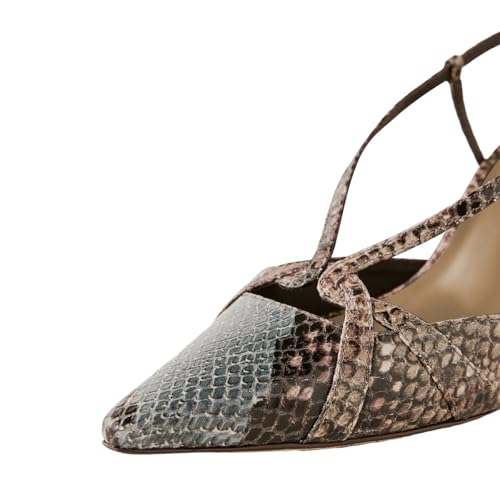 Women Pointed Toe Slingback Slip on Elegant Pumps Mid Heel Backstrap Buckle Sandals Graceful Wedding Prom Formal Shoes Size 4-16 US2