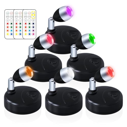 HFCDL Wireless LED Spotlight Indoor Color Changing Battery Operated Mini