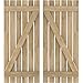 Ekena Millwork ARW102SB623X83UNH Americraft Six 2 Exterior Real Wood Spaced Board-n-Batten Shutters w/Z-Bar (Per Pair), 23 1/2"W x 83"H, Unfinished