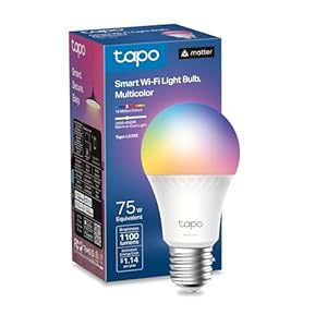 Tapo TP-Link Smart Light Bulbs, 1100 Lumens High Brightness(75W Equivalent), Matter-Certified, 16M Colors RGBW LED Bulb, Dimmable, CRI>90, Voice Control w/Siri, Alexa & Google Home, A19 E26 L535E