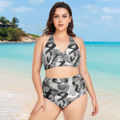 Bikini grande taille solution ventre plat maillot de bain deux pièces ajustable - 3