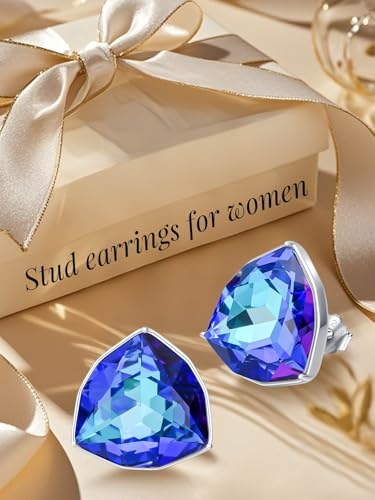 TOUPOP Birthstone Earrings for Women 925 Sterling Silver Simple Dainty Crystal Stud Earrings Jewelry Christmas Valentine Mothers Day Birthday Gifts for Women Her Girlfriend2