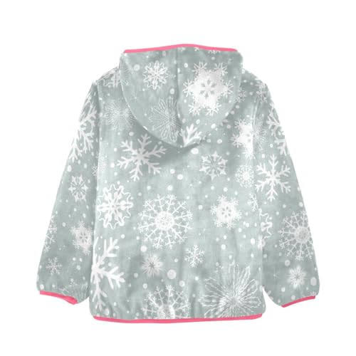 OTVEE Gray Christmas Snowflakes Kids Hoodie Jacket Fall Spring Full Zip Warm Outwear Coat2