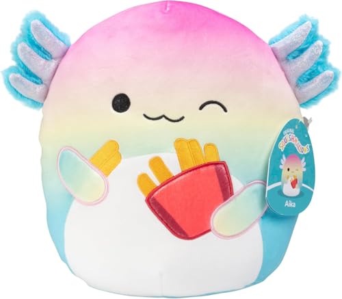Squishmallows Original 8-Inch Aika The Rainbow Axolotl - Official Jazwares Plush - Collectible Soft & Squishy Axolotl Stuffed Animal Toy - Add to Your Squad - Gift for Kids, Girls & Boy
