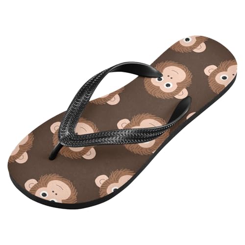 Women Beach Summer Casual Flip Flop Cute Monkey BrownQuick Dry Sandals Slipper for Men A2301319