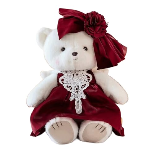 HOMEXYLYL Juguete de Peluche de Oso de Boda, Animal de Peluche de Novia y Novio, muñeca de decoración Suave for Regalo de Boda, decoración del hogar(Red,30cm/11.8in)