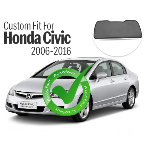 Image of Autofact Dicky Curtain for Civic 2006-2016 | Custom Fit Rear Windshield Sunshade | UV & Heat Protection | Foldable Mesh | Privacy & Cooling Car Accessory