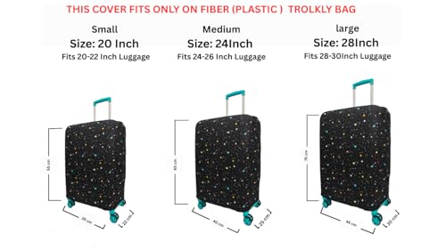 Image of Printed Travel Luggage Cover for Suitcase - Stretchable & Scratchproof Trolley Bag Protector (1, Space Universe, Small)