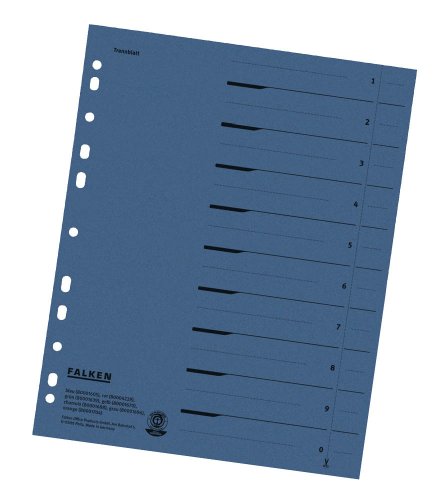 Preisvergleich Produktbild 100 FALKEN Trennblätter / blau / 230 g / m² / DIN A4