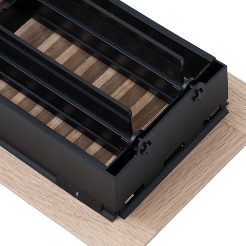 Fits 4x12 and 12x4 Duct Opening | Floor Register with Louvered Design by Handua | Heavy Duty Walkable Design with Damper | Floor Vent Grille | Easy to Adjust Air Supply Lever | Oak by Handua - Used condition - Image 8