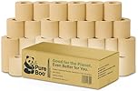 Pure Boo® Unbleached Bamboo Toilet Rolls – 24 Pack | 3-Ply, 200 Sheets per Roll | 100% Bamboo Toilet Paper, Eco-Friendly, Hypoallergenic, Biodegradable, Plastic-Free | Soft, Strong & Chemical-Free