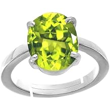 Certified Special Quality Unheated Untreated 7.69 Carat Ceylone Natural Green Peridot Adjustable Ring Gemstone By Lab Certified-B0CTTT7X25