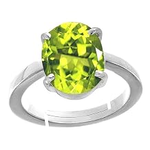 Certified Special Quality Unheated Untreated 5.59 Carat Ceylone Natural Green Peridot Adjustable Ring Gemstone By Lab Certified-B0CTTJ3C25