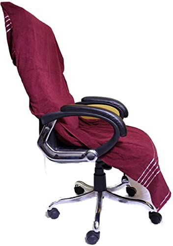 Image of Cotton Solid Luxury Office Chair Towel with Tie Knot 550 GSM - (Pack of 1 (36x72) Chair Towel (Maroon)