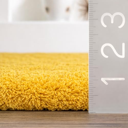 Image of Xenluxe 3D Shaggy Polyester Carpet Rug Runner Area Mats for Bedroom /Living Area /Home with Anti Slip Backing Soft /Fluffy Hight Pile - (3D Yellow B, 1.5x4 feet)