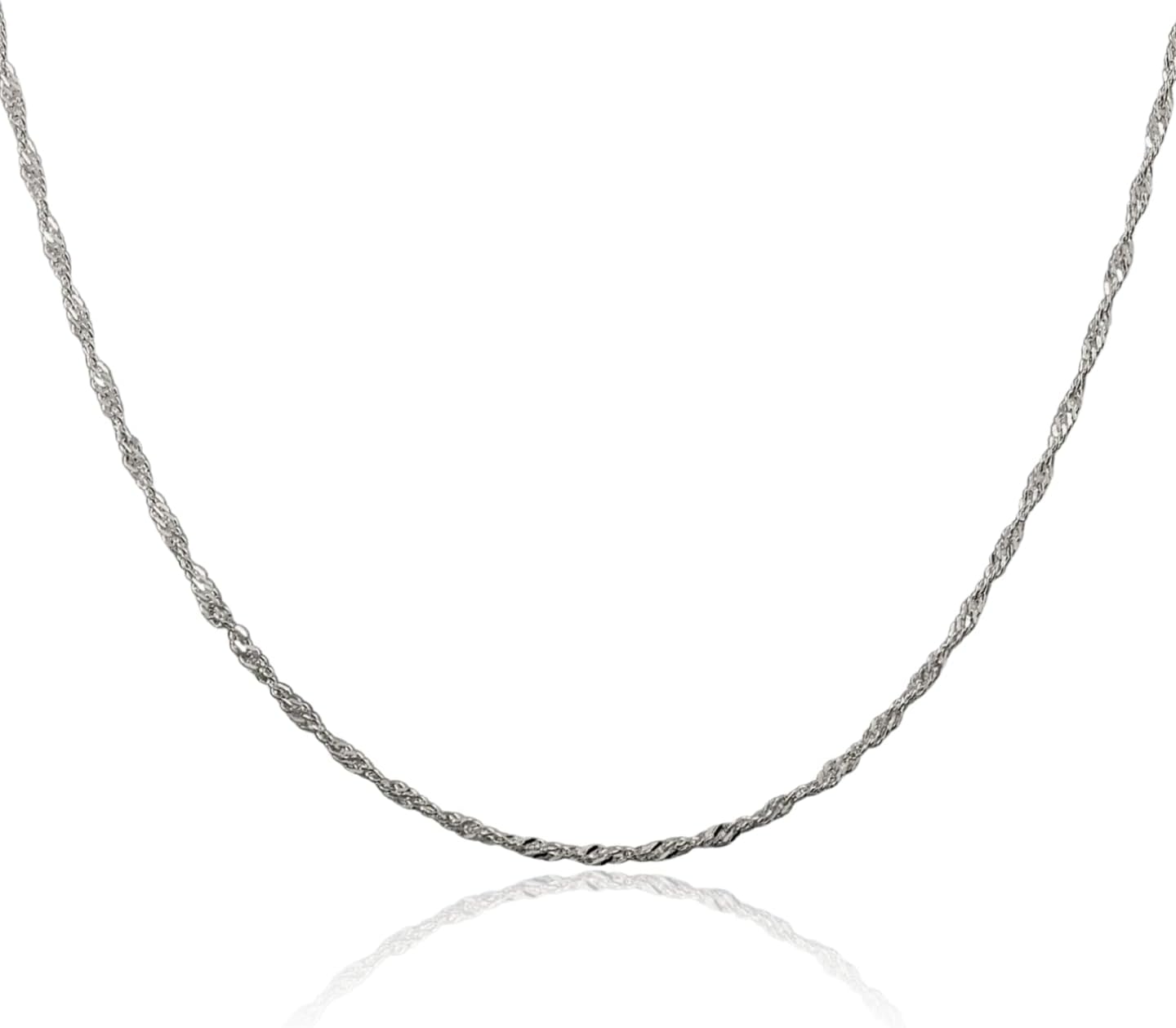 IceCarats 925 Sterling Silver 1.75mm Thin Singapore Chain Necklace Polished