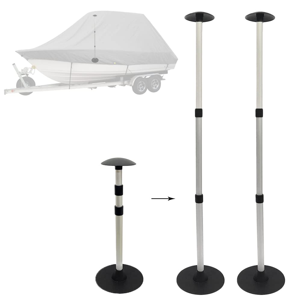 Boat Cover Support Poles 3-Stage Height Adjustable from 23" to 57" - Telescoping Aluminum Boat Pole Accessories, 2 Pcs