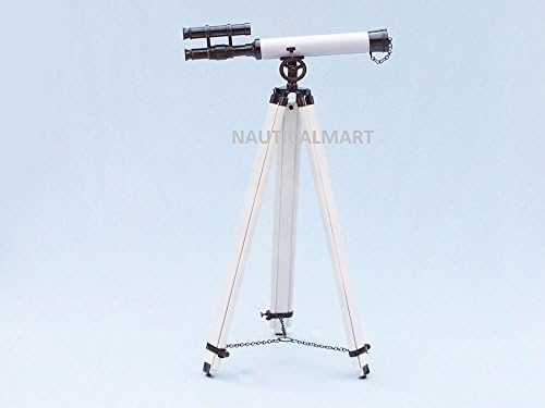 Nauticalmart Floor Standing Oil Rubbed Bronze with White Leather Griffith Astro Telescope 50"
