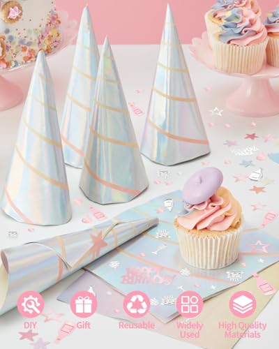 Image of 3000 PCS Rose Gold and Silver Happy Birthday Confetti, Multi-Color Birthday Confetti Metallic Foil Balloon Confettis Table Decorations for Party, Baby Shower, DIY Arts and Crafting, 30g
