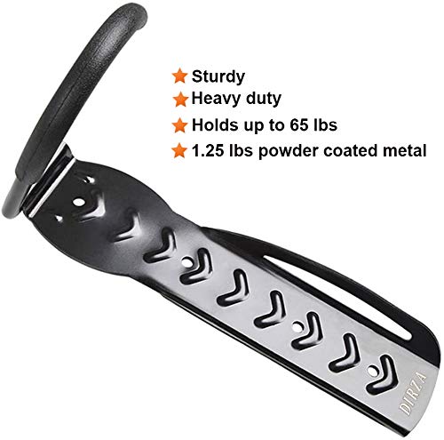 Dirza Bike Rack Garage Wall Mount Bike Hanger Storage System Vertical Bike Hook For Indoor Shed - Easily Hang/Detach - Heavy Duty Holds Up To 65 Lb With Screws Black #TOP1