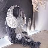 イヤーマフ 耳当て 白 リボン ふわ 編み物